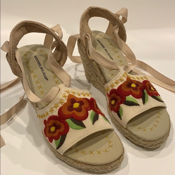 Montego Bay Club Shoes New Montego Bay Club Floral Wedge W Ankle